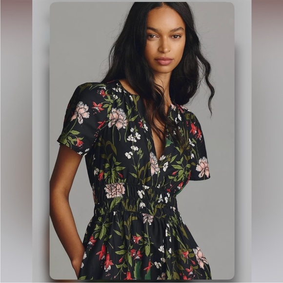 Anthropologie Somerset Dress in Black Floral, Size Small - Picture 3 of 8